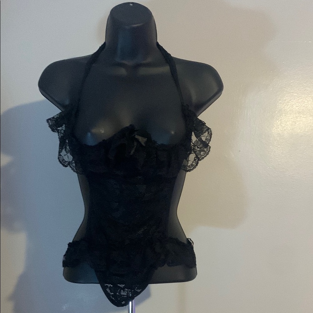 Elegant Black Lace Bodysuit